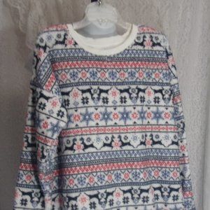 NoBo Fleece Top Size XL Navy Red GUC
